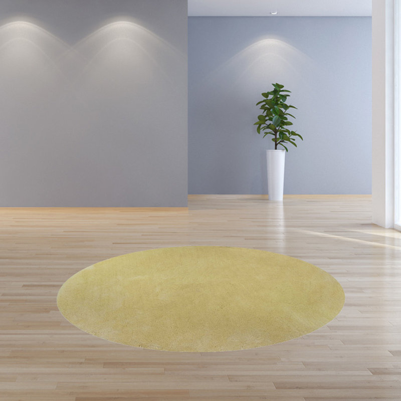 Tapis jaune canari en polyester 8 pi, Rond 8 pi