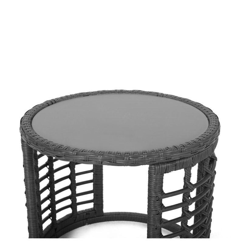 Table d'appoint ronde d'extérieur 18,25 po Tatiana