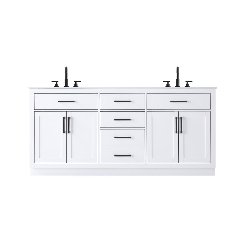 Meuble-lavabo double 72 po Ahner, Blanc