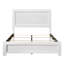 Mobilier de chambre à coucher grand lit en bois à finition blanche 1pc, lit dans une boîte-1233363213