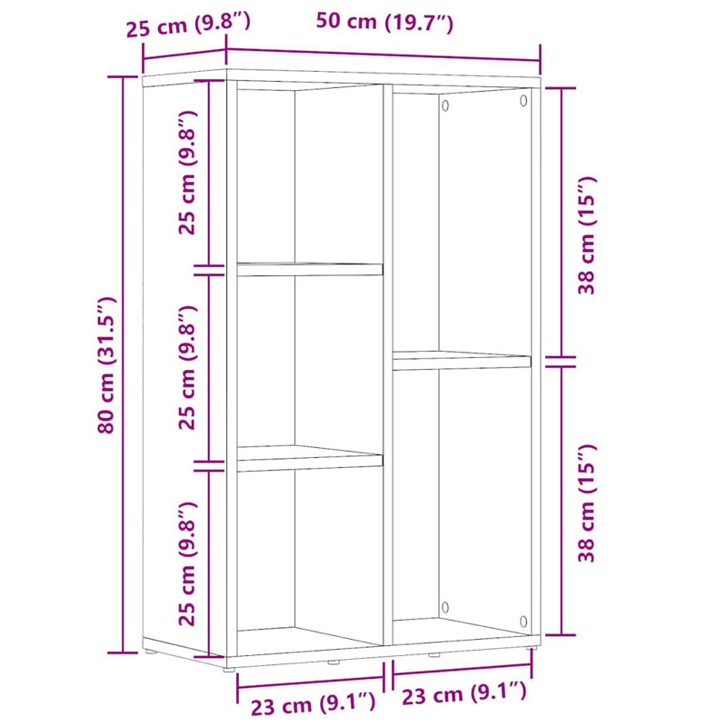 Haydon 203.2cm H x 127cm W Bookcase, Old Wood