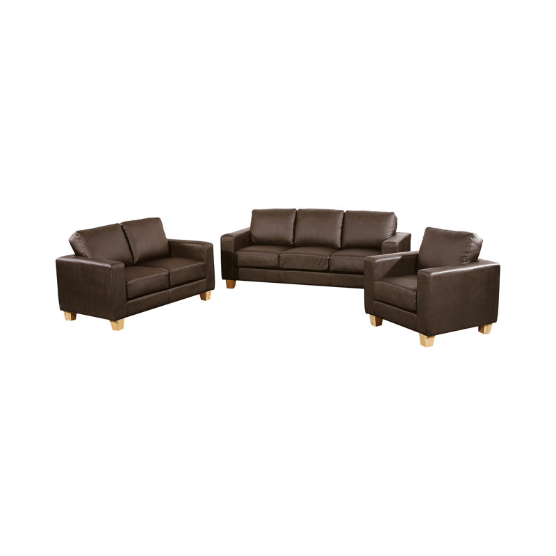 Peyton Faux Leather Sofa, Brown