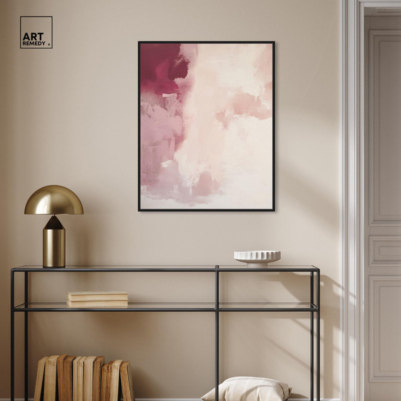 «Rose Mist III» par Art Remedy, H 24 po x l 30 po, Cadre noir