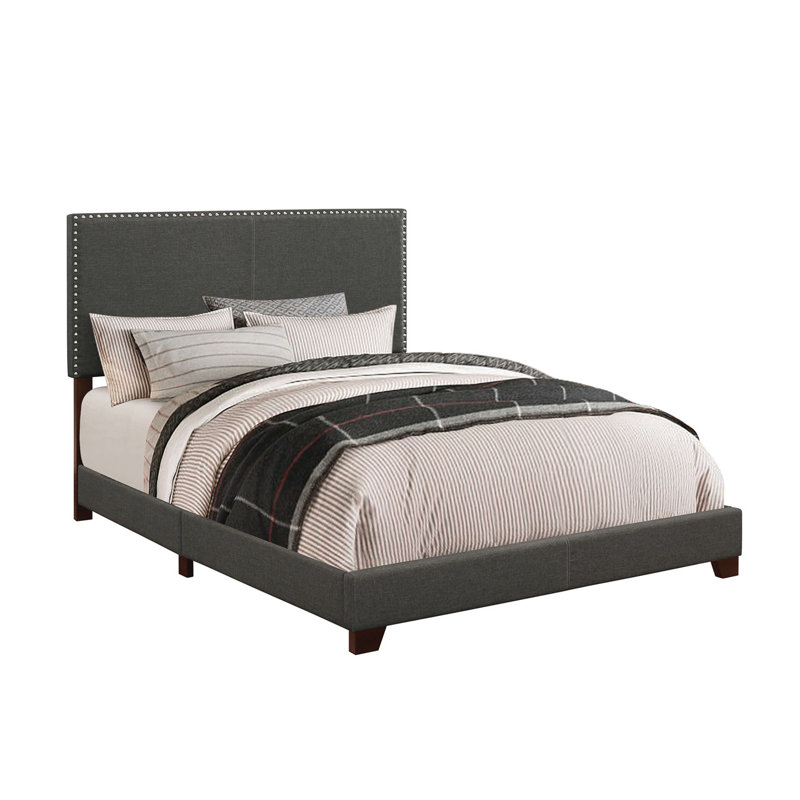 Cialan Upholstered Standard Bed, Charcoal, Queen