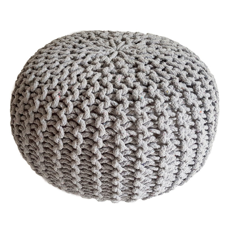 Iyana 45cm Wide Pouf Ottoman, Grey