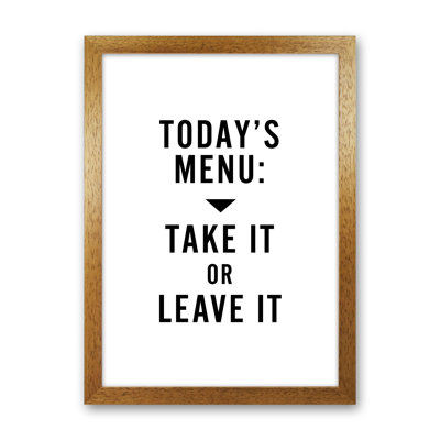 Today's Menu Minimal - Print