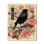 Illustration d'un corbeau noir - horloge murale-99637993