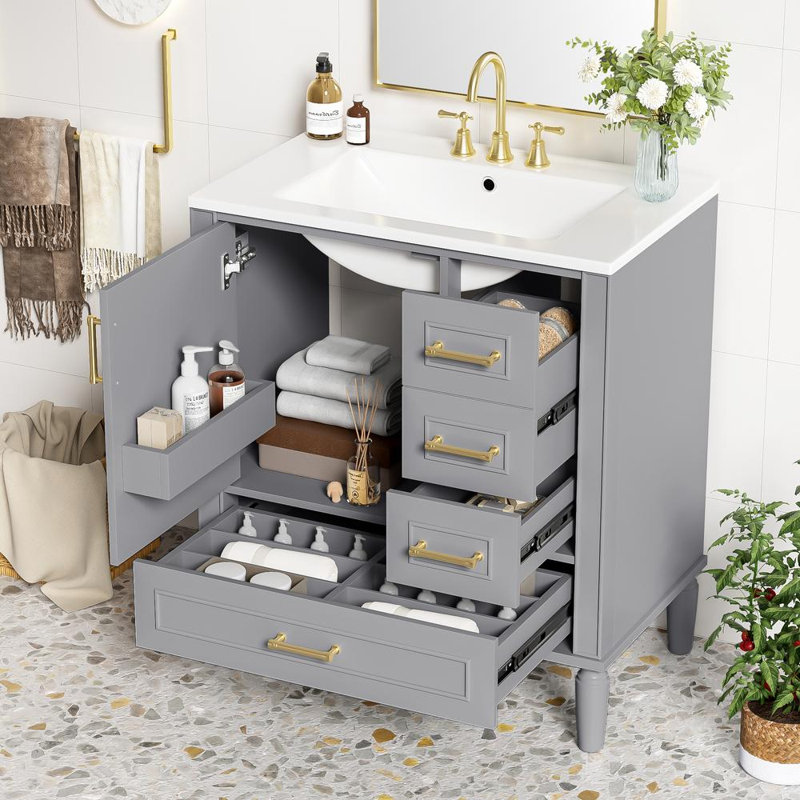 Ensemble de meuble-lavabo 30 po, Gris