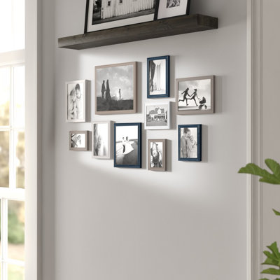 Rayburn Solid + Manufactured Wood Picture Frame - Set of 10 with Mat