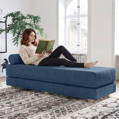 Lit de jour convertible Kaylena ‑ canapé-lit pliant avec matelas pour taille de lit grand et oreillers en mousse mémoire de forme