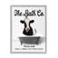 «Trinx Vintage Bathroom Cow», art giclée encadrée par lettré et doublé-416407330