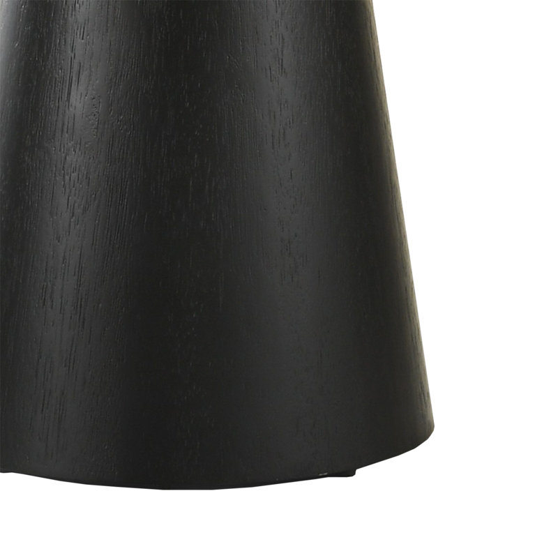 Andreacchio Pine Round Wood Coffee Table, Matte Black, 17.04" H x 29.04" L x 29.04" W