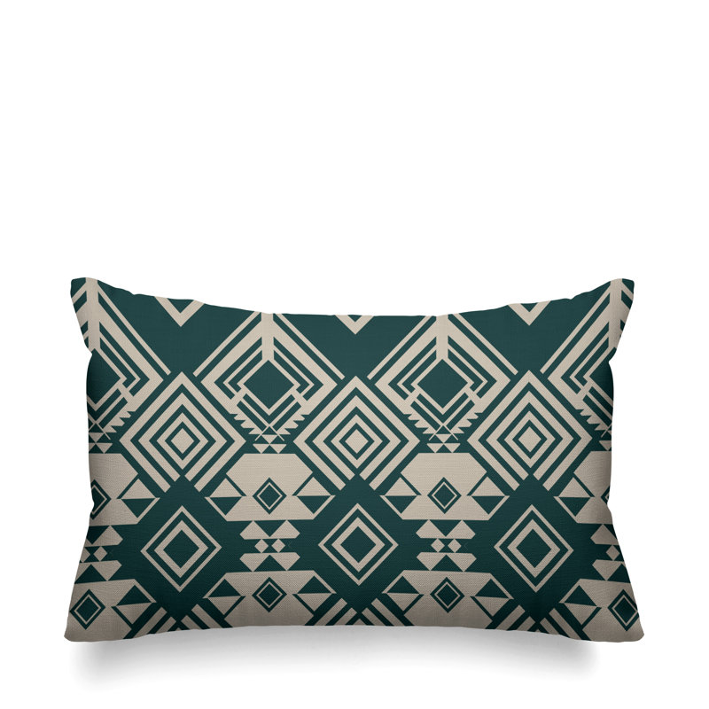 Housse et insert de coussin rectangulaire d'extérieur Tozi, Vert