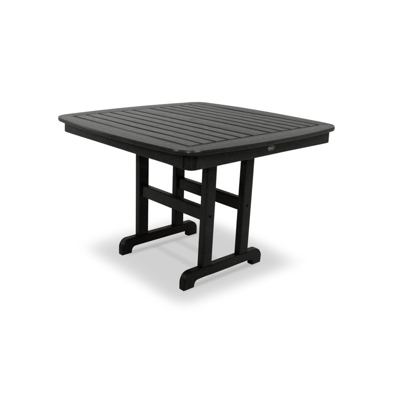 Table de salle à manger POLYWOOD Yacht Club, 37 po, Noir
