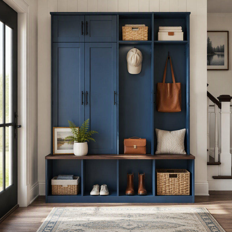 Arbre d'entrée avec banc et armoire à chaussures Farmhouse