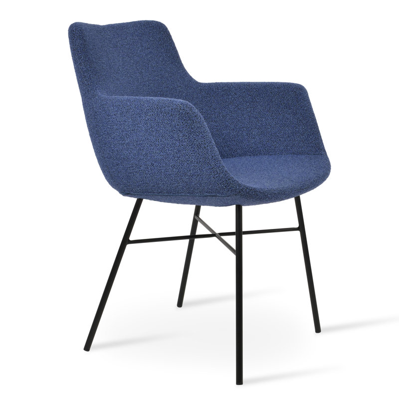 Fauteuil Bottega, Bleu et noir, Noir