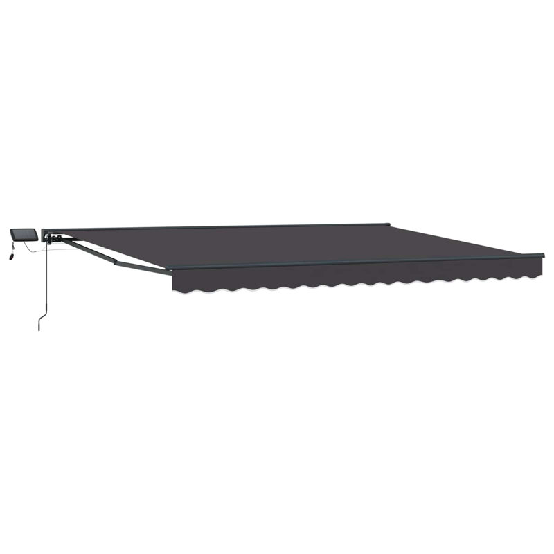 VidaXL Polyester Cover Retractable Patio Awning, 165cm H x 500cm W x 300cm D, Anthracite/Black