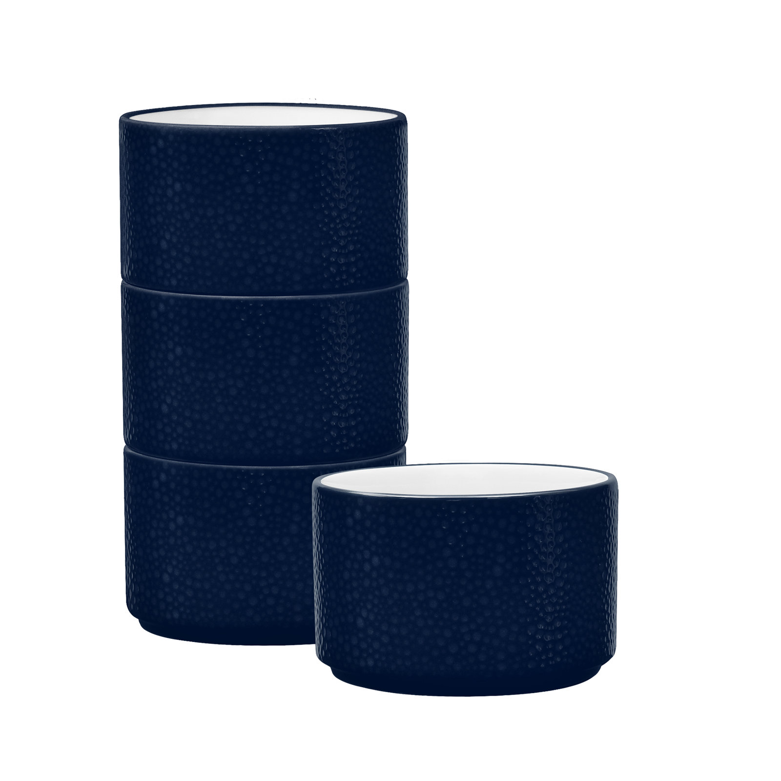 Noritake Colortex Stone Stax Mini Bowls, 3-3/4", 9 Oz., Navy