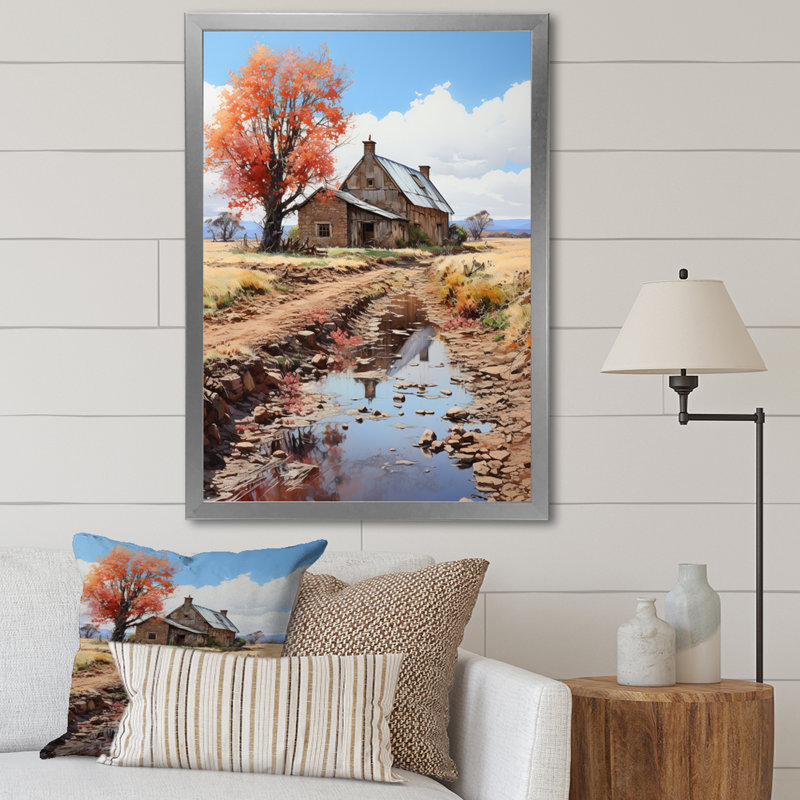 Farmhouse Dreams - Landscape & Nature, reproduction d'art sur toile, Cadre photo argenté, H 40 po x l 30 po x P 1,5 po