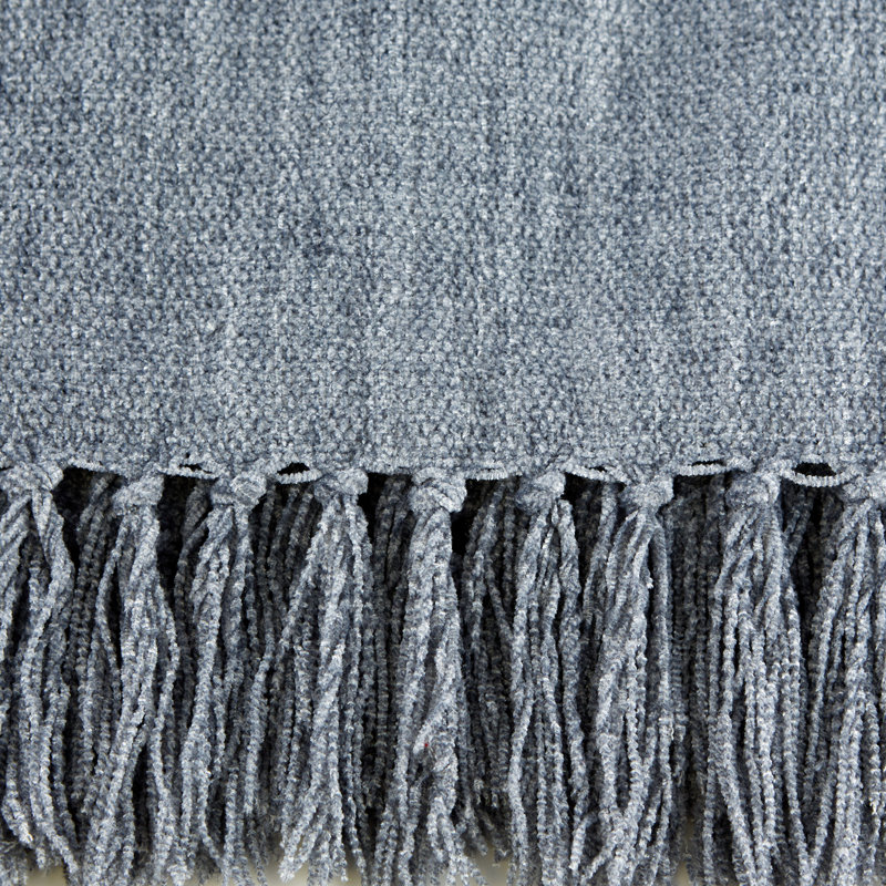 Jeté doux en chenille, Denim