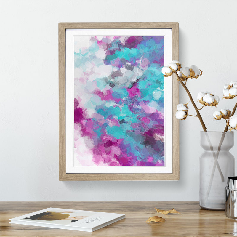 Ending The Beginning Abstract - Single Picture Frame Painting, 64cm H x 46cm W x 2cm D, Oak