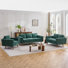 Mid-Century Modern 3-Piece Living Room Sofa Set, Includes 3-Seater Couch, Loveseat & Armchair, Tapered Wood Legs