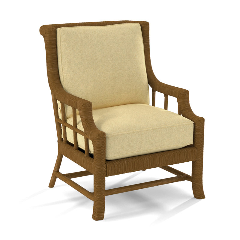 Lafayette Armchair, Havana, White Performance Fabric; 0851-94