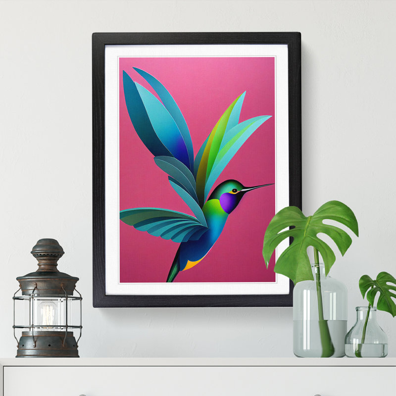 Buecker Hummingbird Modern Vol.2 - Framed Print, Black, 34cm H x 25cm W x 2cm D