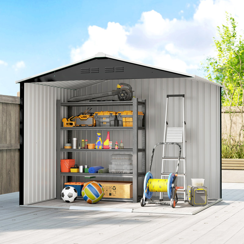 Garden Storage Shed, Dark Grey