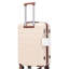 Grand bagage à carreaux en plastique dur 28 pouces ABS - Surface résistante aux égratignures Quatre roues multidirectionnelles, avec serrure à combinaison et crochets latéraux. (Beige)