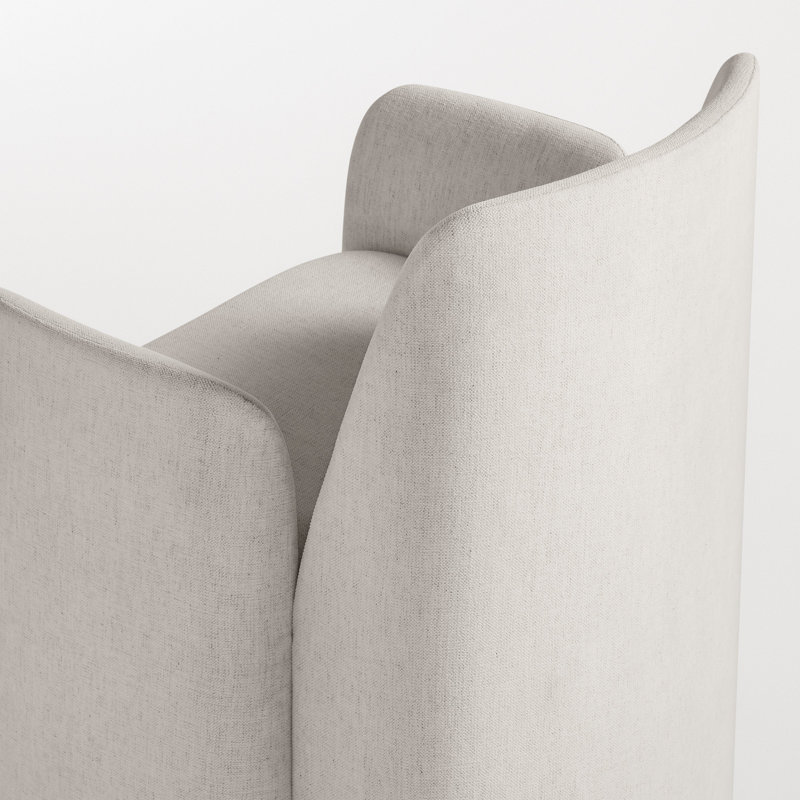 Parentheses Upholstered Arm Chair, Polyester Blend Sylvan Bone