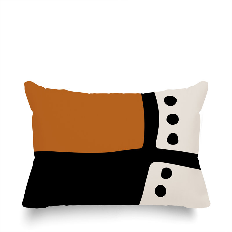 Coussin lombaire réversible intérieur / extérieur Sofi Minimalist, H 18 po x l 25 po, Orange brûlé