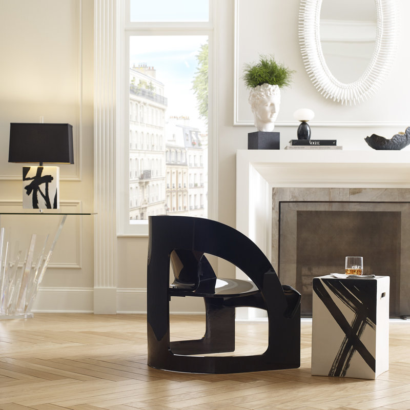 Geode Glass End Table, Black