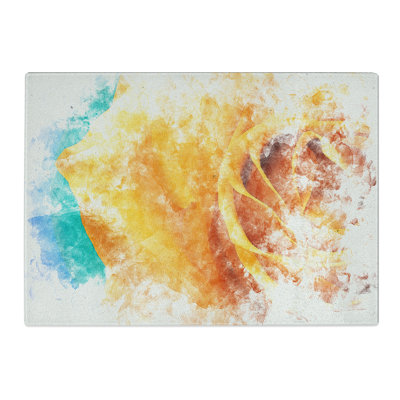 Tempered Glass a Rose Watercolour Chopping Board