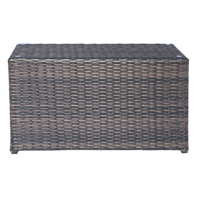 Brown Rectangular Coffee Table With Strong Glass Top And / Base, 18''h X 33''l 22''w, For Multiple Usage Environments Translucent 18'' Height 33'' Length 22'' Width, Different Use Circumstances In