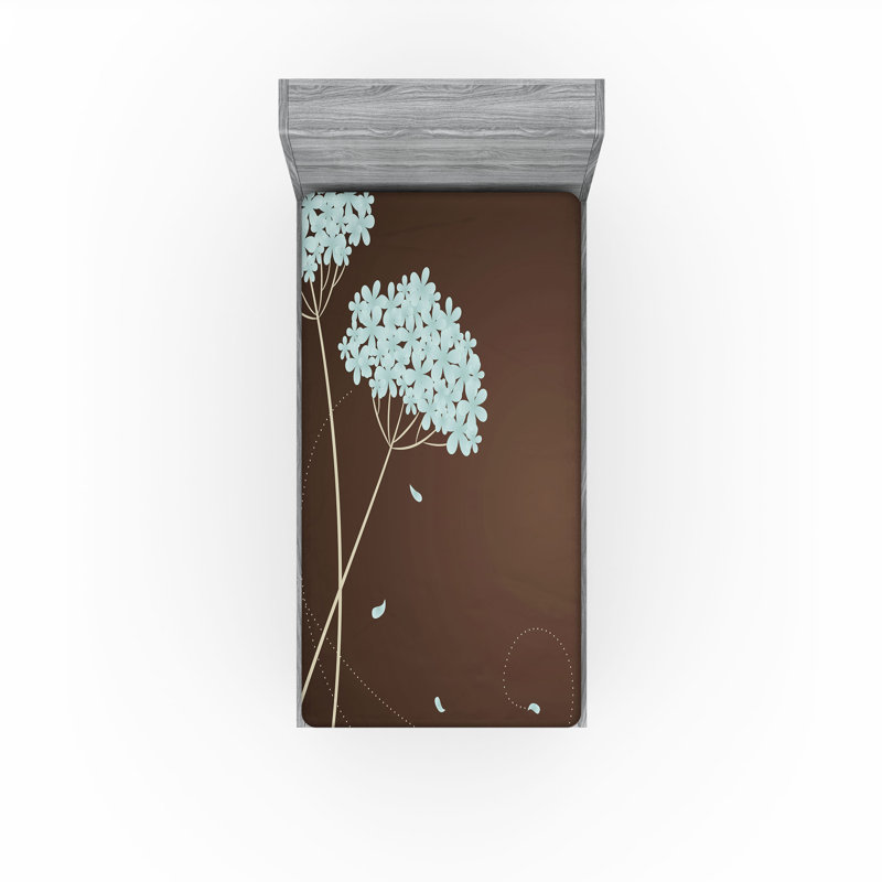 Drap-housse brun et bleu Ambesonne, Drap-housse simple TG