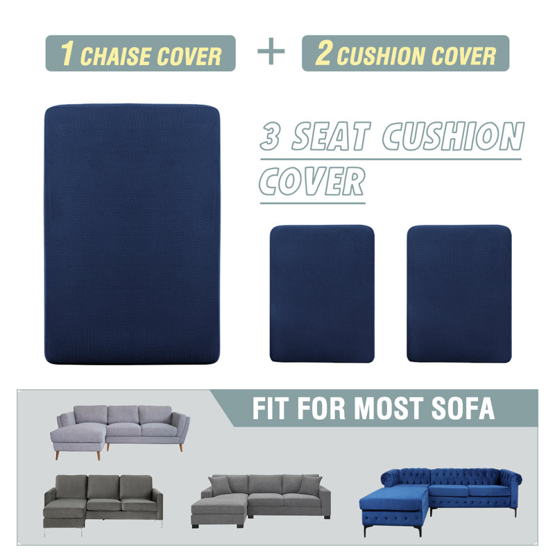 Housse pour canapé modulaire à coussins carrés / lavables à la machine, Bleu marine