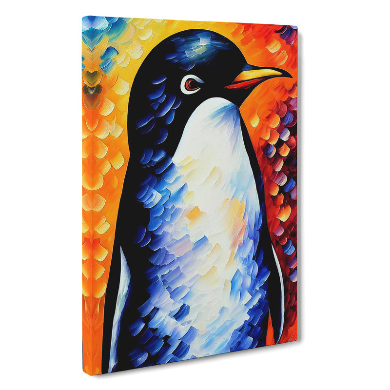 XC1022-3497X Penguin Portrait No.1 - Wrapped Canvas Print, 76cm H x 50cm W x 2cm D, Wapped Canvas