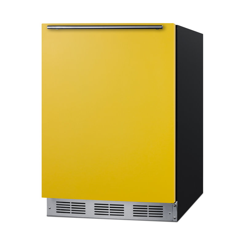 Summit Appliance 5 pi. Cu. Réfrigérateur autoportant avec congélateur, Jaune / Noir