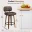 Tabouret de comptoir pivotant rembourré avec structure en bois - 3 couleurs disponibles (ensemble de 4)-130119387