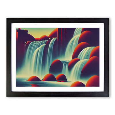 Art Deco River Waterfall Vol.3 - Single Picture Frame Print