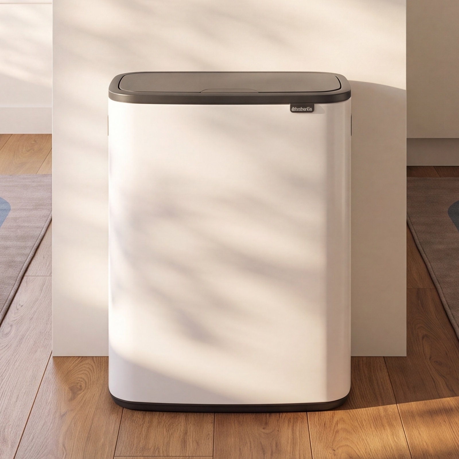 Brabantia Bo 16gal Touch Top Trash Can, White
