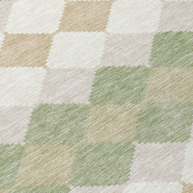 Eira Green Washable Indoor-Outdoor Rug - , 5' x 7'6"