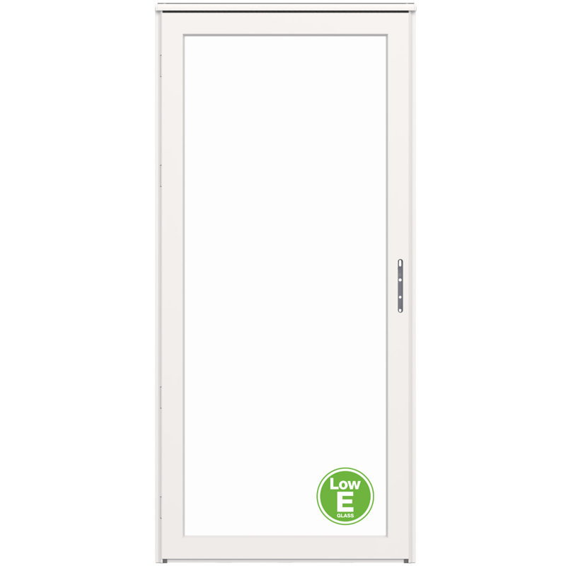 Porte de tempête pleine verre interchangeable Platinum avec Low-E (poignée vendue séparément), H 81 po x l 36 po, Blanc