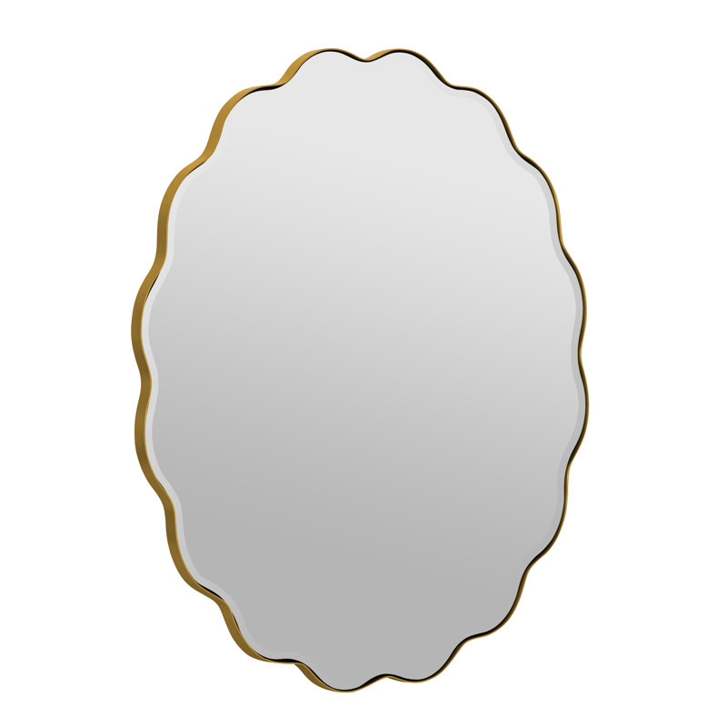 Cleo Scalloped Metal Mirror, Gold