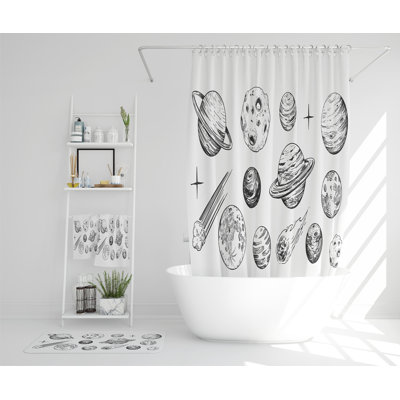 Nethra Polyester Shower Curtain Set