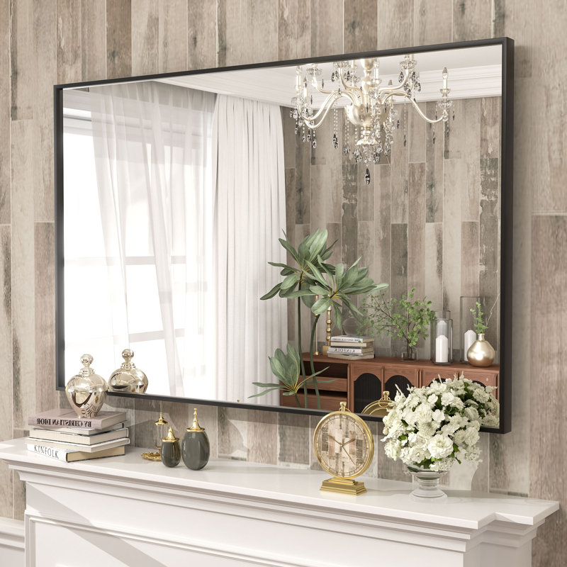 Miroir mural Amara, 48 po x 32 po, Matte Black
