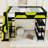 Full Size Loft Bed with Side-Mounted Desk, LED Lighting and Storage Shelves-816264574