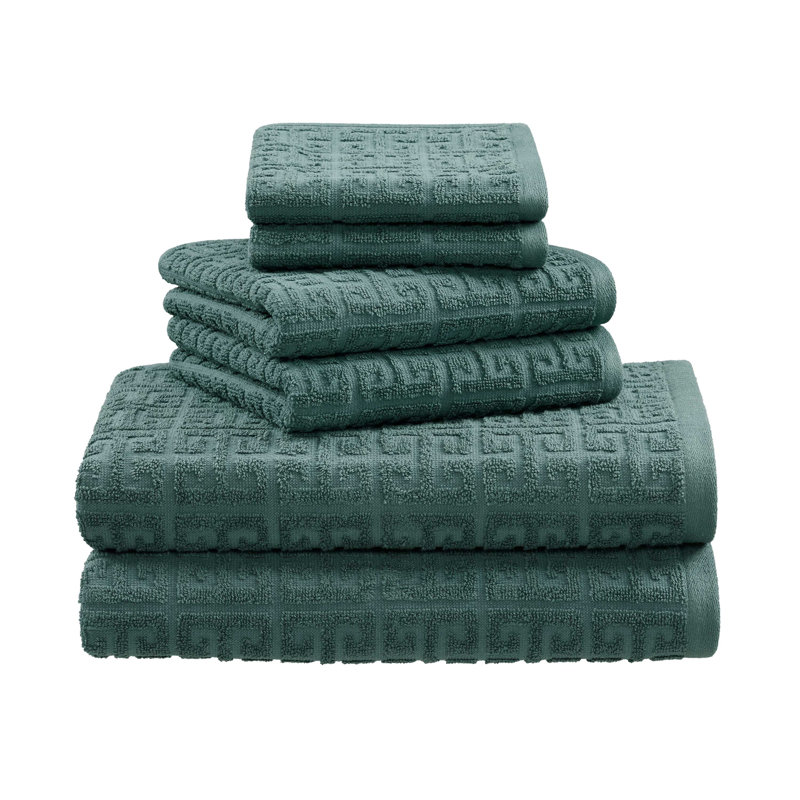 Martex Arcadia Gaea 6 Piece Towel Set, Slate Geometric