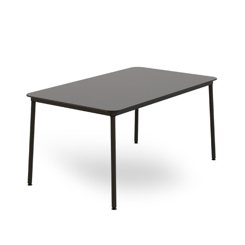 Hub Metal Base Dining Table, Black, 29.53"H x 59.06"L x 35.43"W